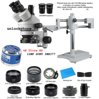 trinokularni,stereo,mikroskop,profesionalni,sestava,kamera,sony,imx377,4K,skolstvi,laboratore,elektronika,numismatika,filatelie,hodinarstvi