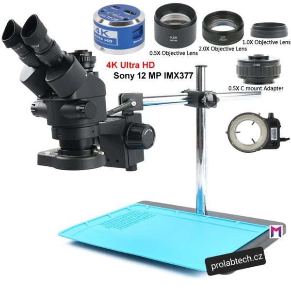 mikroskop,stereo,trinokularni,led,lampa,osvetleni,profesionalni,barlow,lens