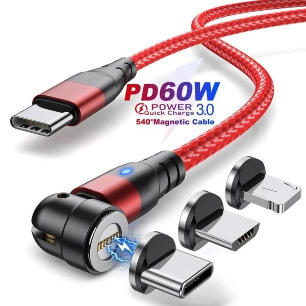 nabijeci kabel,datovy kabel,magneticky kabel,usb type-c,PD60W,QC 3.0